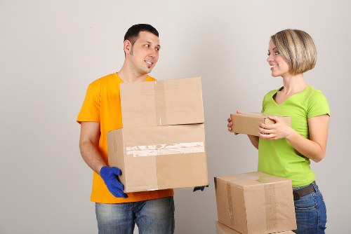 A removal team handling household items during a Yiewsley move