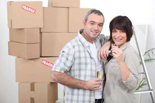 Unloading household furniture during a house move in Yiewsley